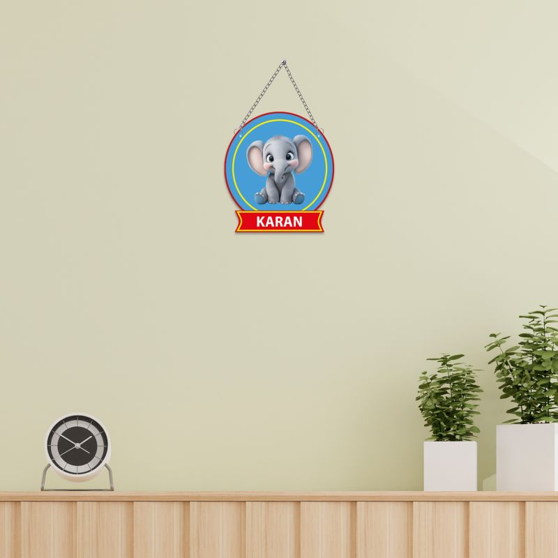 Personalized Elephant Theme Wall Hanging